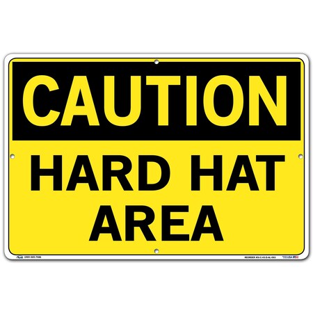 Vestil Sign, Caution, 18.5x12.5", Aluminum, .063, SI-C-43-D-AL-063 SI-C-43-D-AL-063